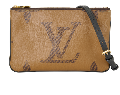 Double Pochette, &pound;795, Handbags, Brown/Tan, Canvas, Front view